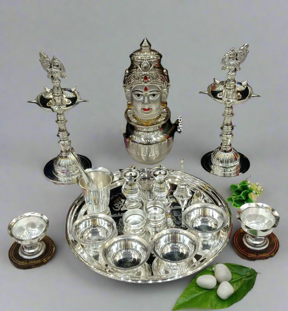 Silver Pooja thali Combo Pooja Set